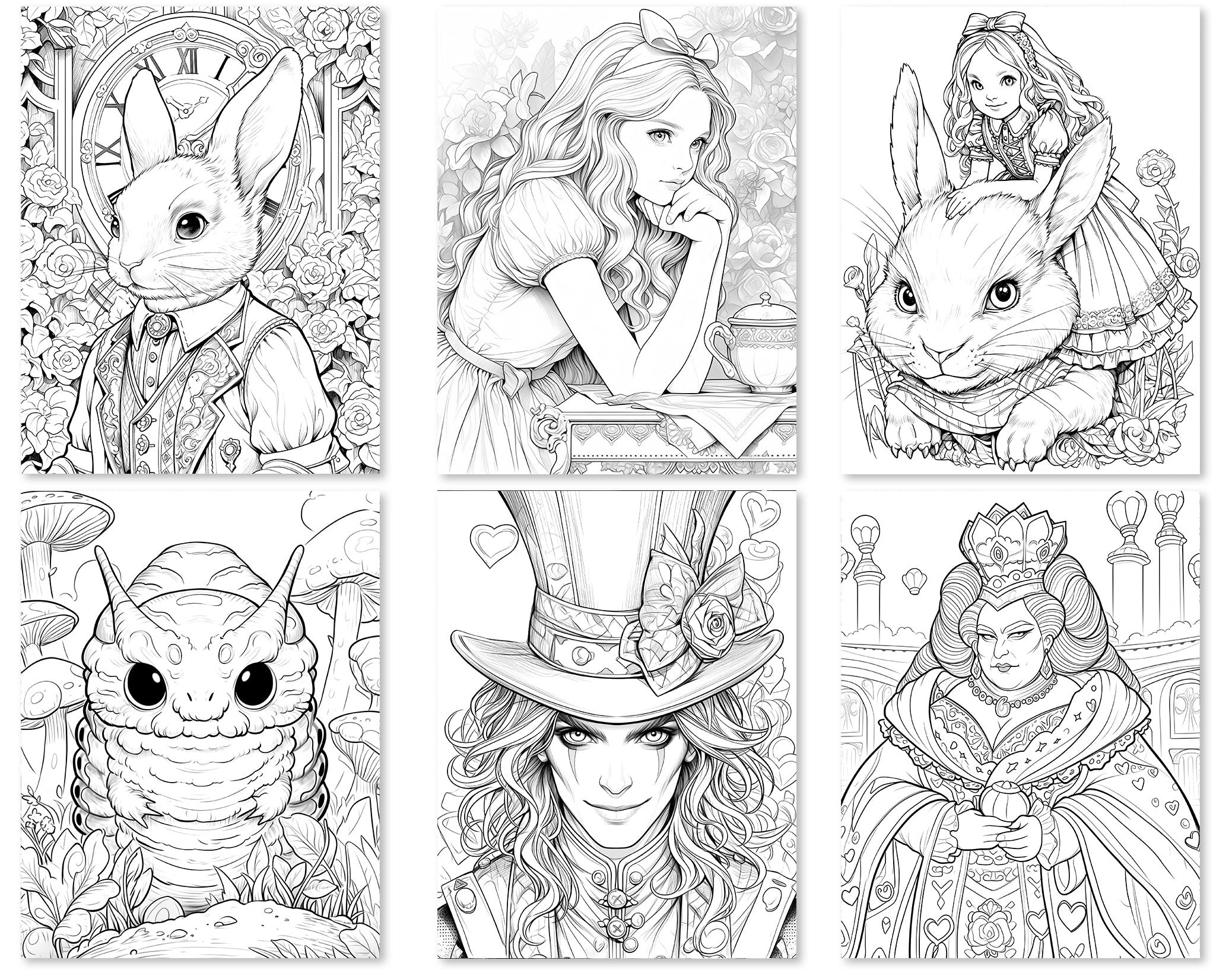 60-alice-in-wonderland-coloring-pages-instant-download-printable