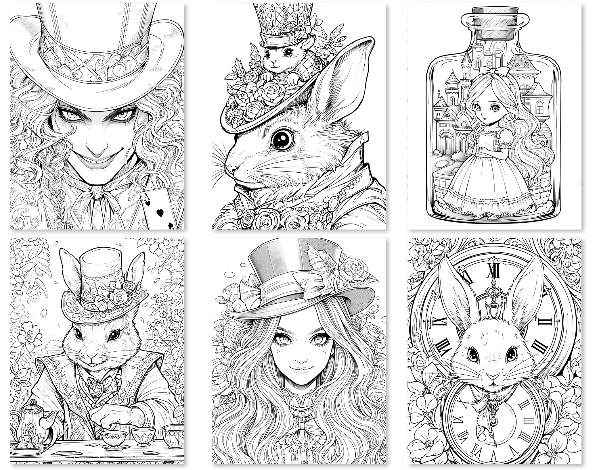 Vivid Alice In Wonderland Coloring Book Scene Photography Vivid Alice In Wonderland Coloring Book Scene Photography