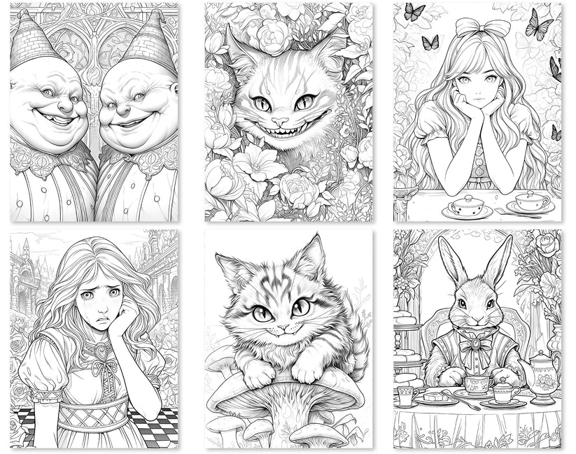 60 Alice in Wonderland Coloring Pages - Instant Download - Printable P ...