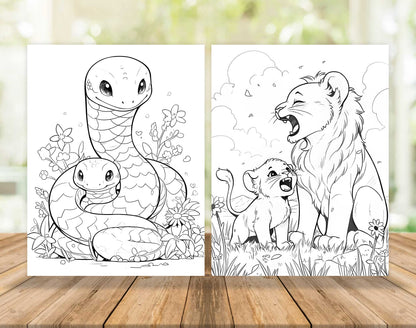 60 Adorable Families Coloring Pages - Instant Download - Printable PDF – preview 4