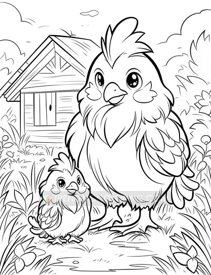 60 Adorable Families Coloring Pages - Instant Download - Printable PDF – preview 6