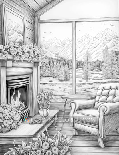 60 Autumn Charm Grayscale Coloring Pages - Instant Download - Printable PDF – preview 10
