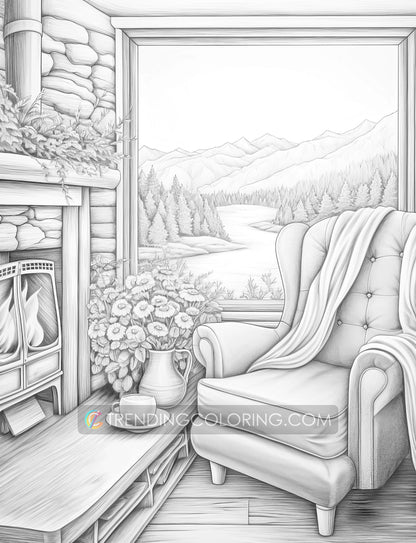 60 Autumn Charm Grayscale Coloring Pages - Instant Download - Printable PDF – preview 7