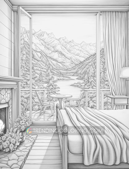 60 Autumn Charm Grayscale Coloring Pages - Instant Download - Printable PDF – preview 8