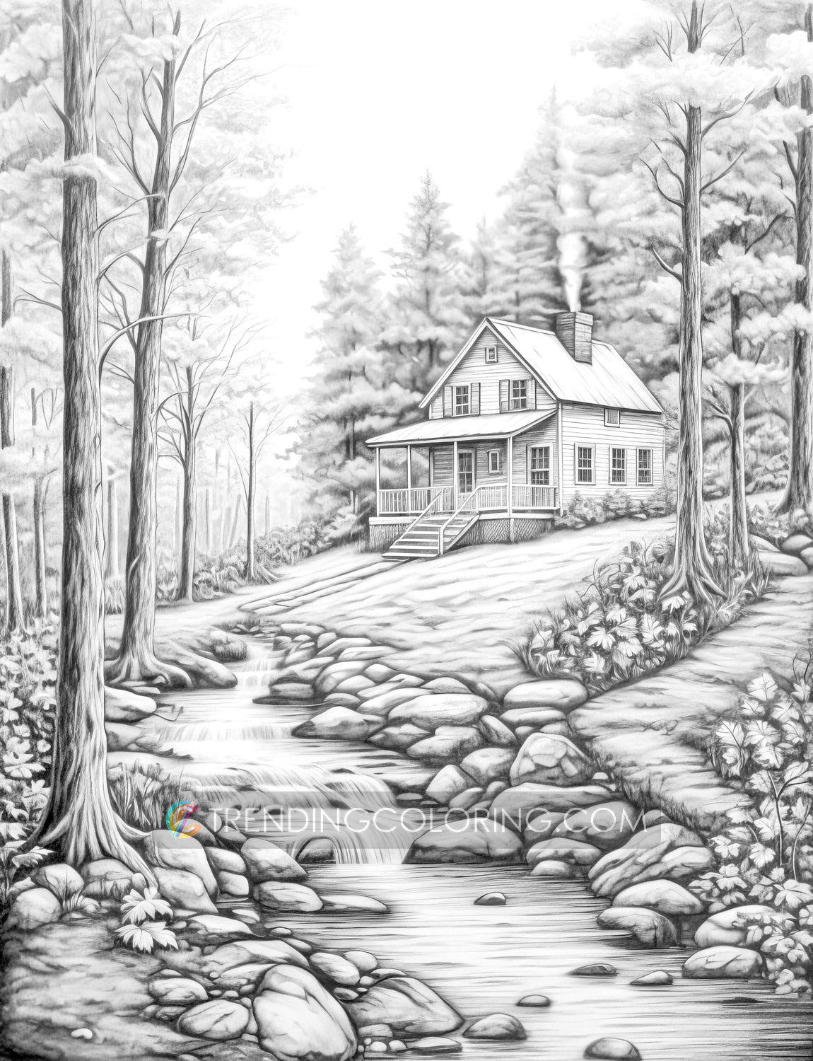 60 Autumn Charm Grayscale Coloring Pages - Instant Download - Printable PDF – preview 9