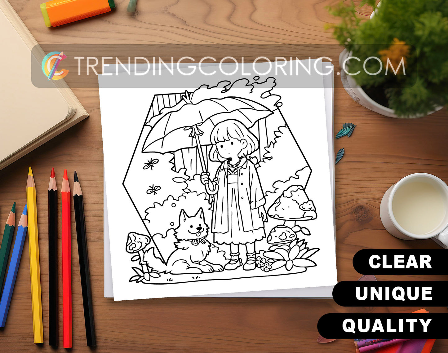 60 Gothic Girl Moments Cute & Spooky Coloring Pages - PDF Download – preview 2