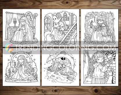 60 Gothic Girl Moments Cute & Spooky Coloring Pages - PDF Download – preview 9