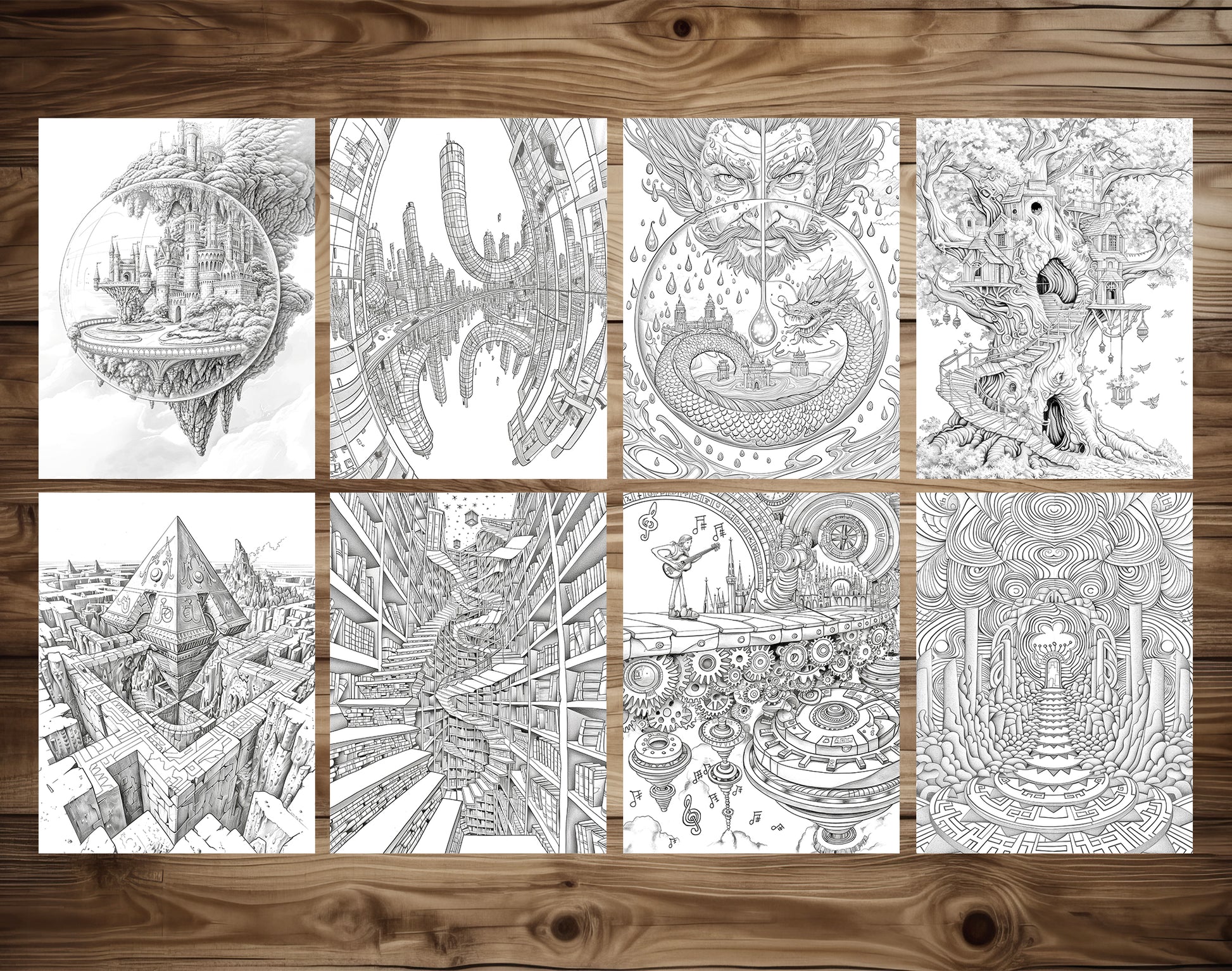 60 Infinite Fantasy Coloring Pages - PDF Download – preview 10