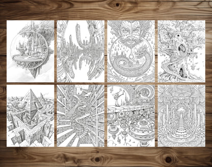 60 Infinite Fantasy Coloring Pages - PDF Download – preview 10