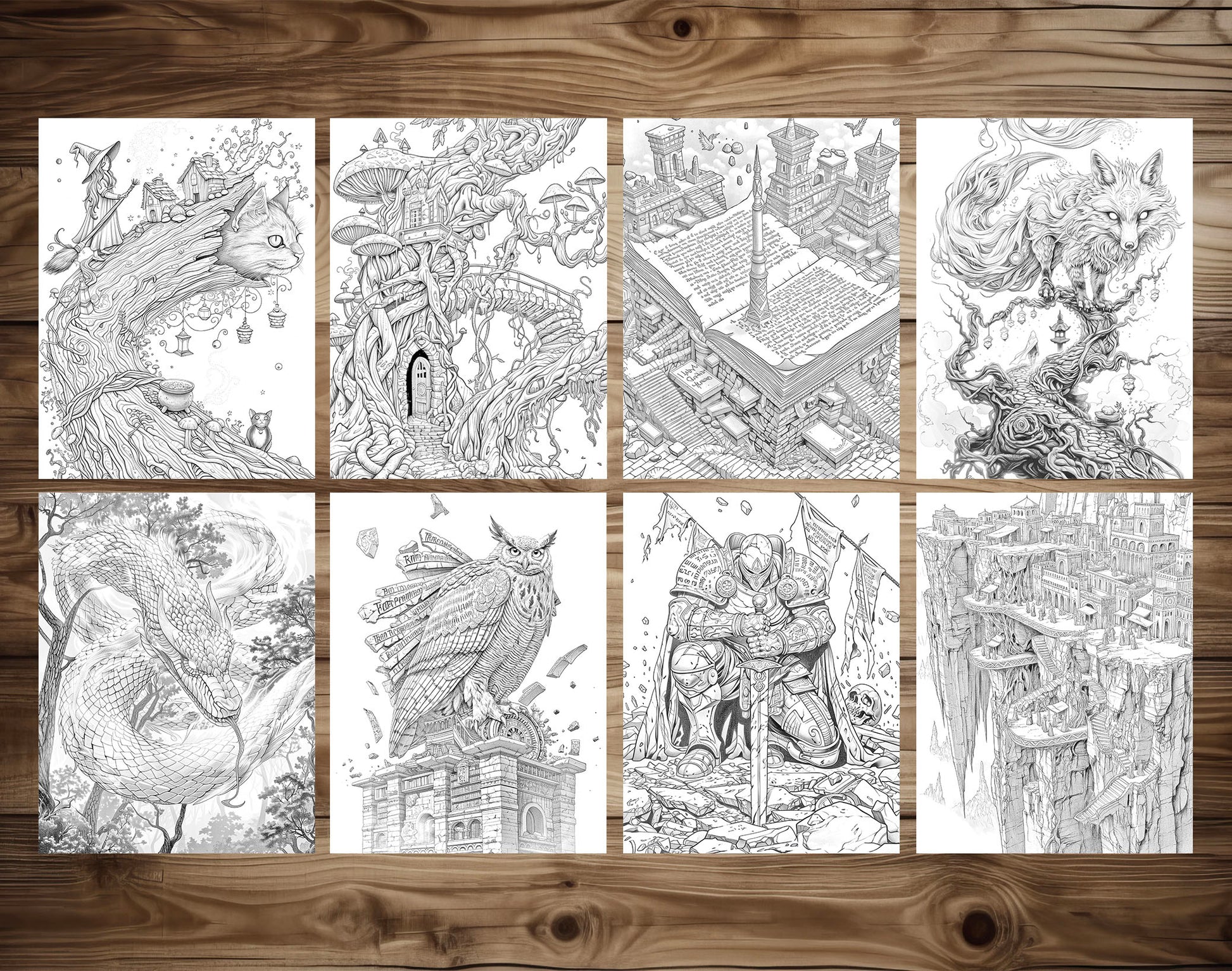 60 Infinite Fantasy Coloring Pages - PDF Download – preview 4