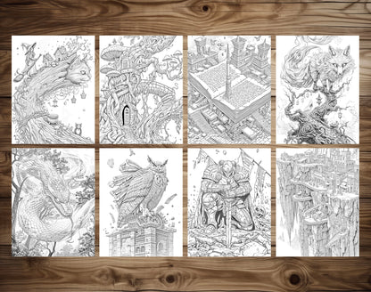 60 Infinite Fantasy Coloring Pages - PDF Download – preview 4