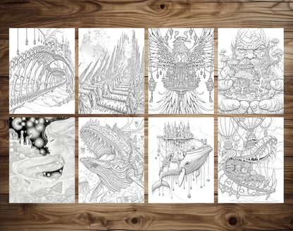 60 Infinite Fantasy Coloring Pages - PDF Download – preview 5