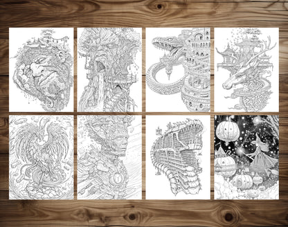 60 Infinite Fantasy Coloring Pages - PDF Download – preview 6