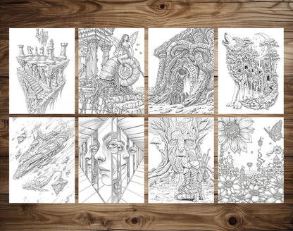 60 Infinite Fantasy Coloring Pages - PDF Download – preview 8
