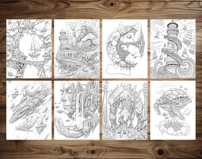 60 Infinite Fantasy Coloring Pages - PDF Download – preview 9