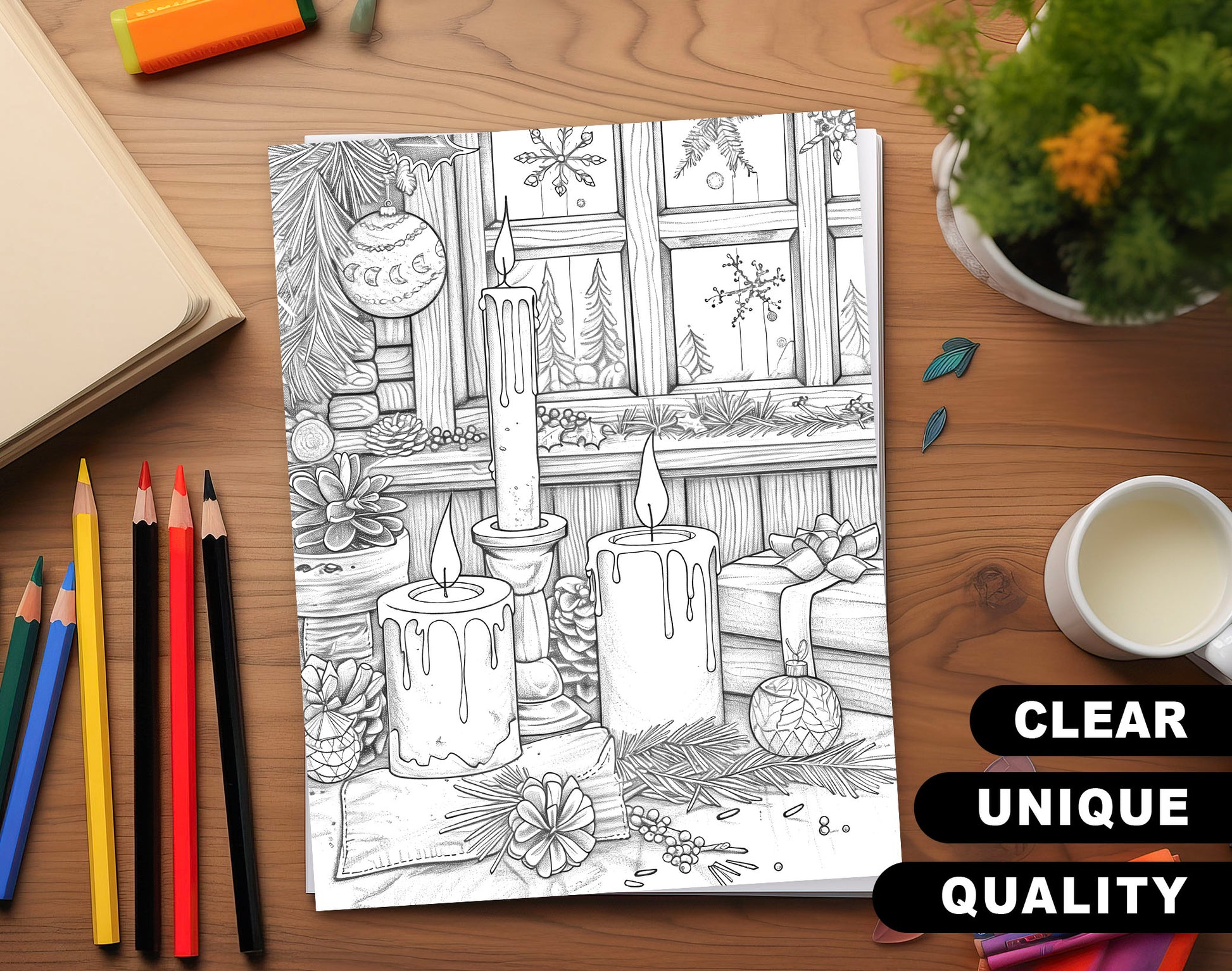 60 Old Fashioned Christmas Coloring Pages – preview 3