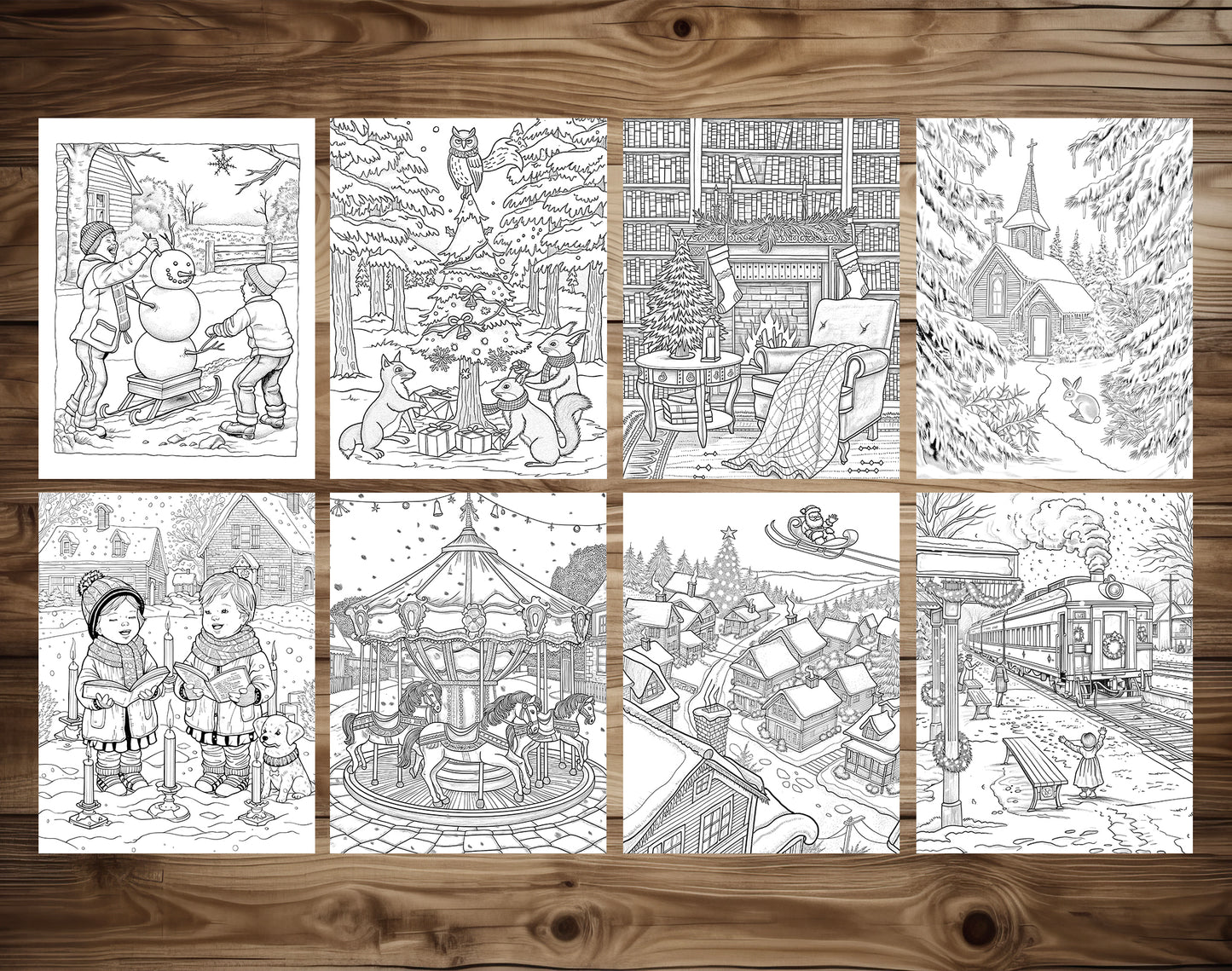 60 Old Fashioned Christmas Coloring Pages – preview 4
