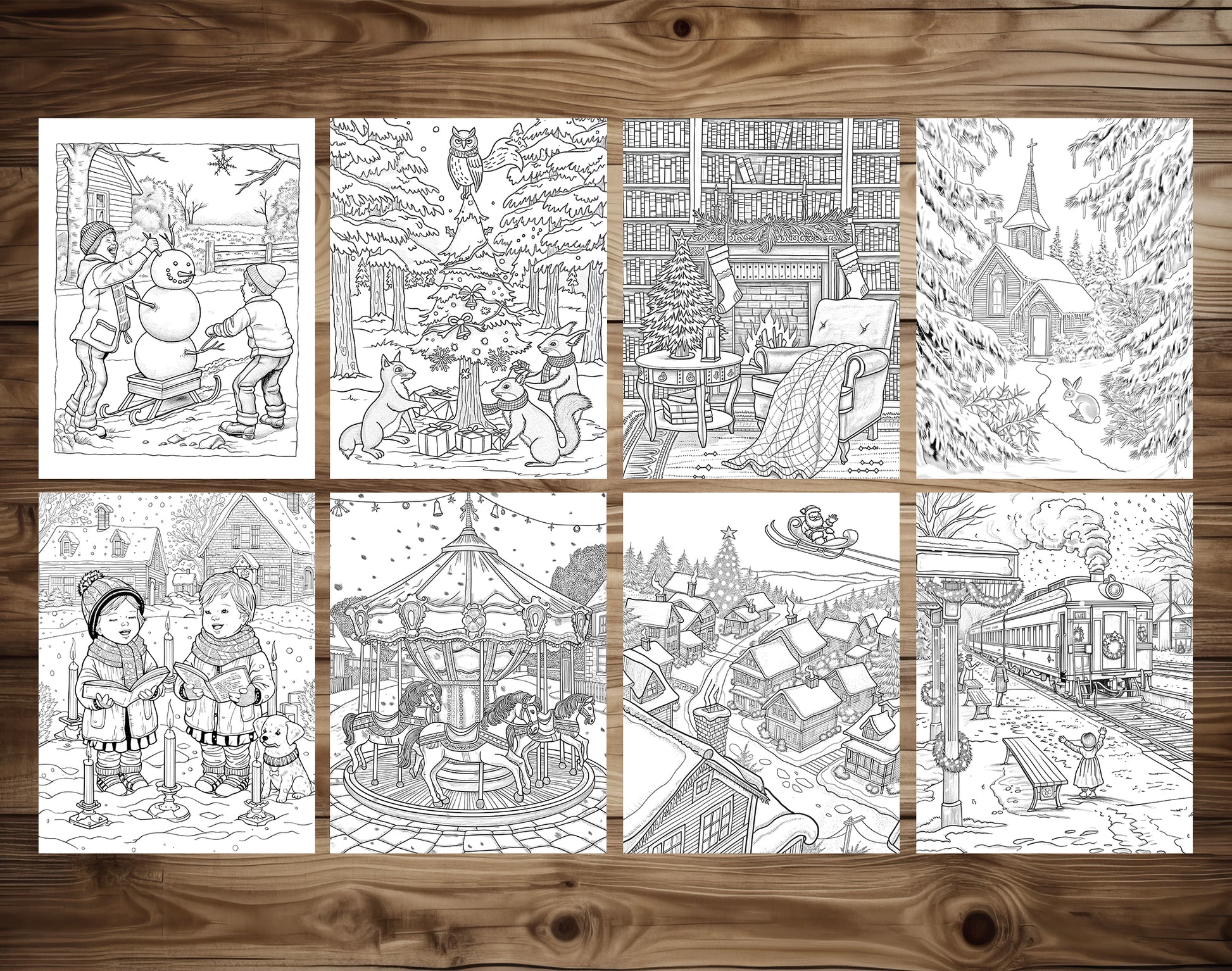 60 Old Fashioned Christmas Coloring Pages – preview 4