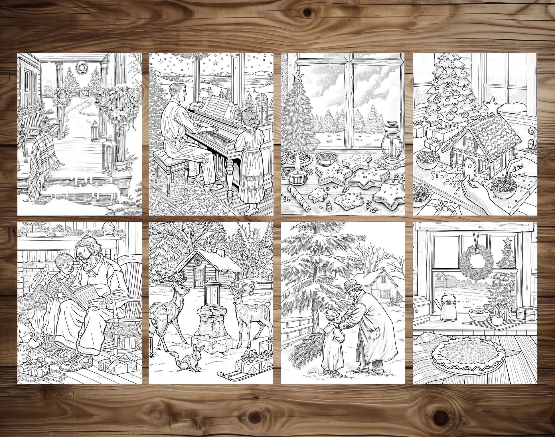 60 Old Fashioned Christmas Coloring Pages – preview 7