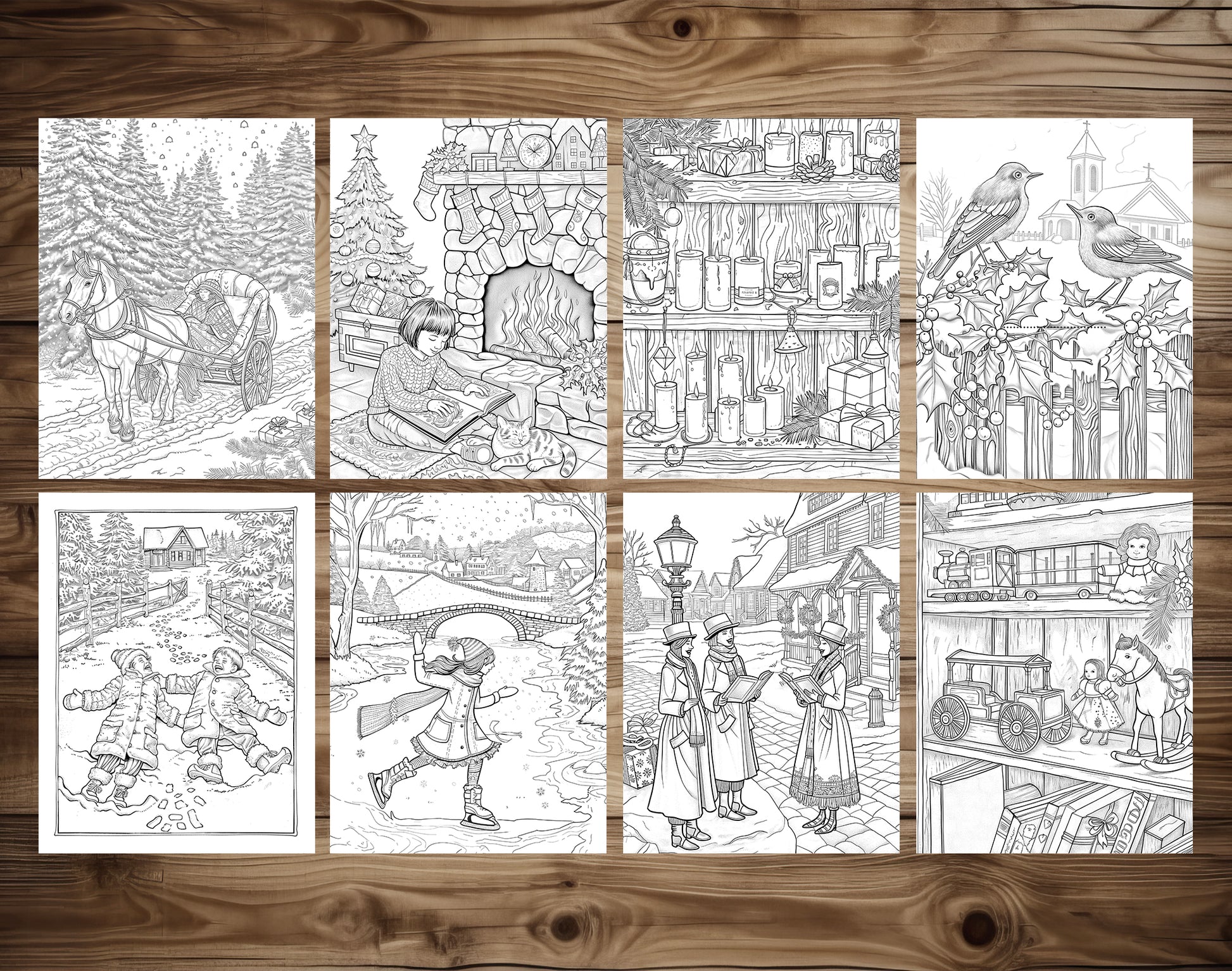 60 Old Fashioned Christmas Coloring Pages – preview 9
