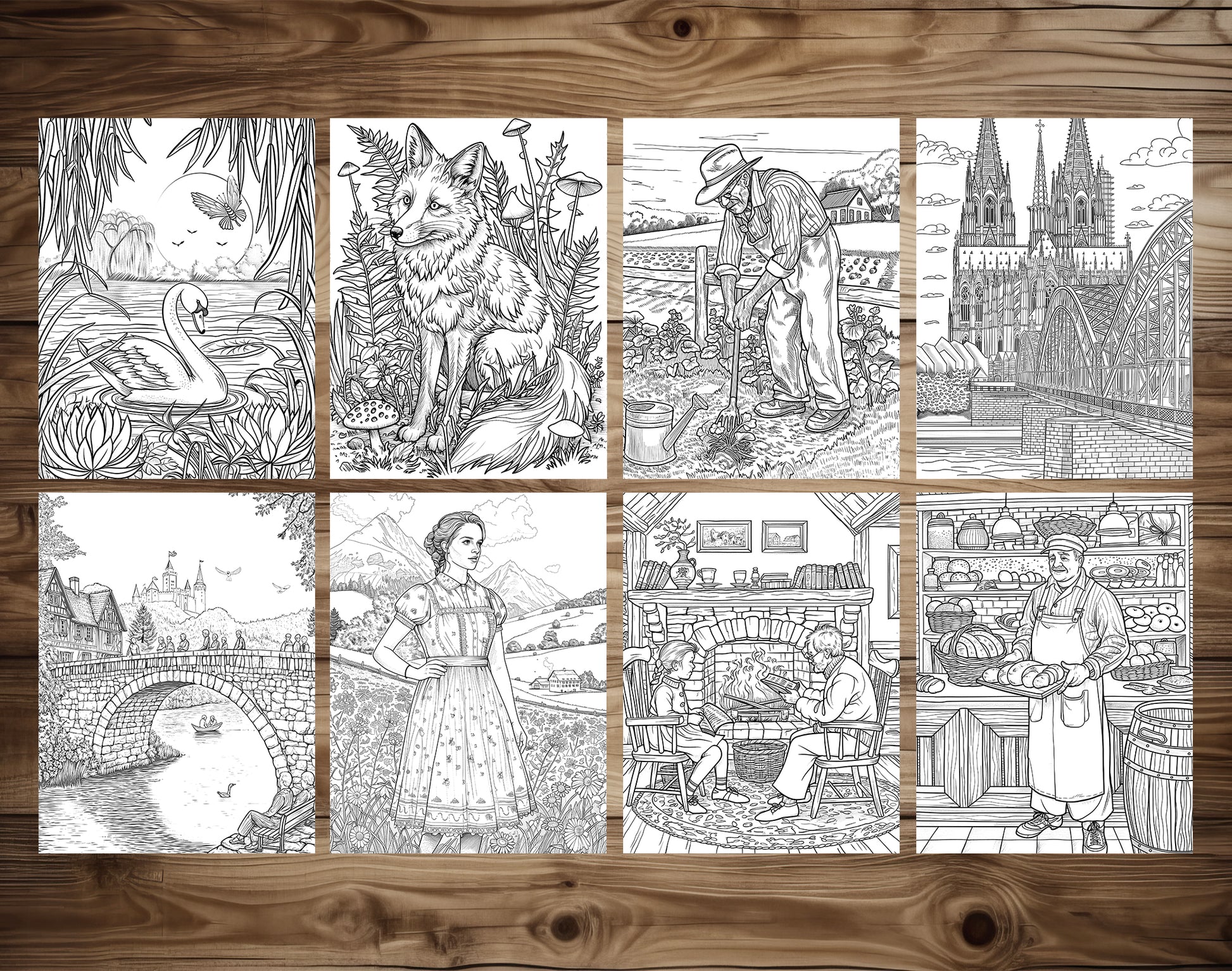 60 Peaceful Moments Coloring Pages for Experienced Adults and Seniors - PDF Download – preview 4