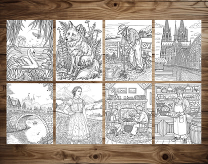60 Peaceful Moments Coloring Pages for Experienced Adults and Seniors - PDF Download – preview 4