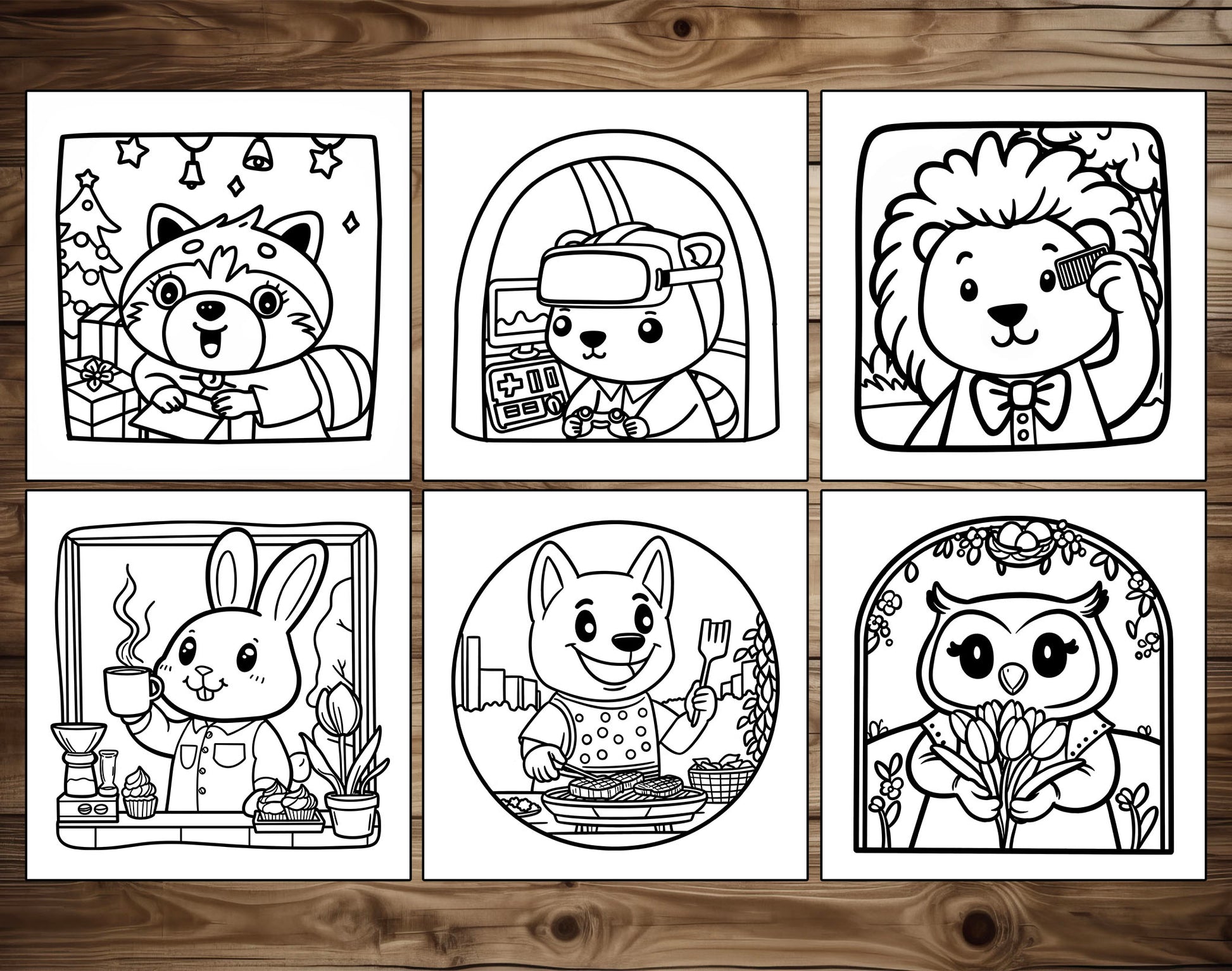 50 Portrait Moments Bold and Easy Coloring Pages - PDF Download – preview 2