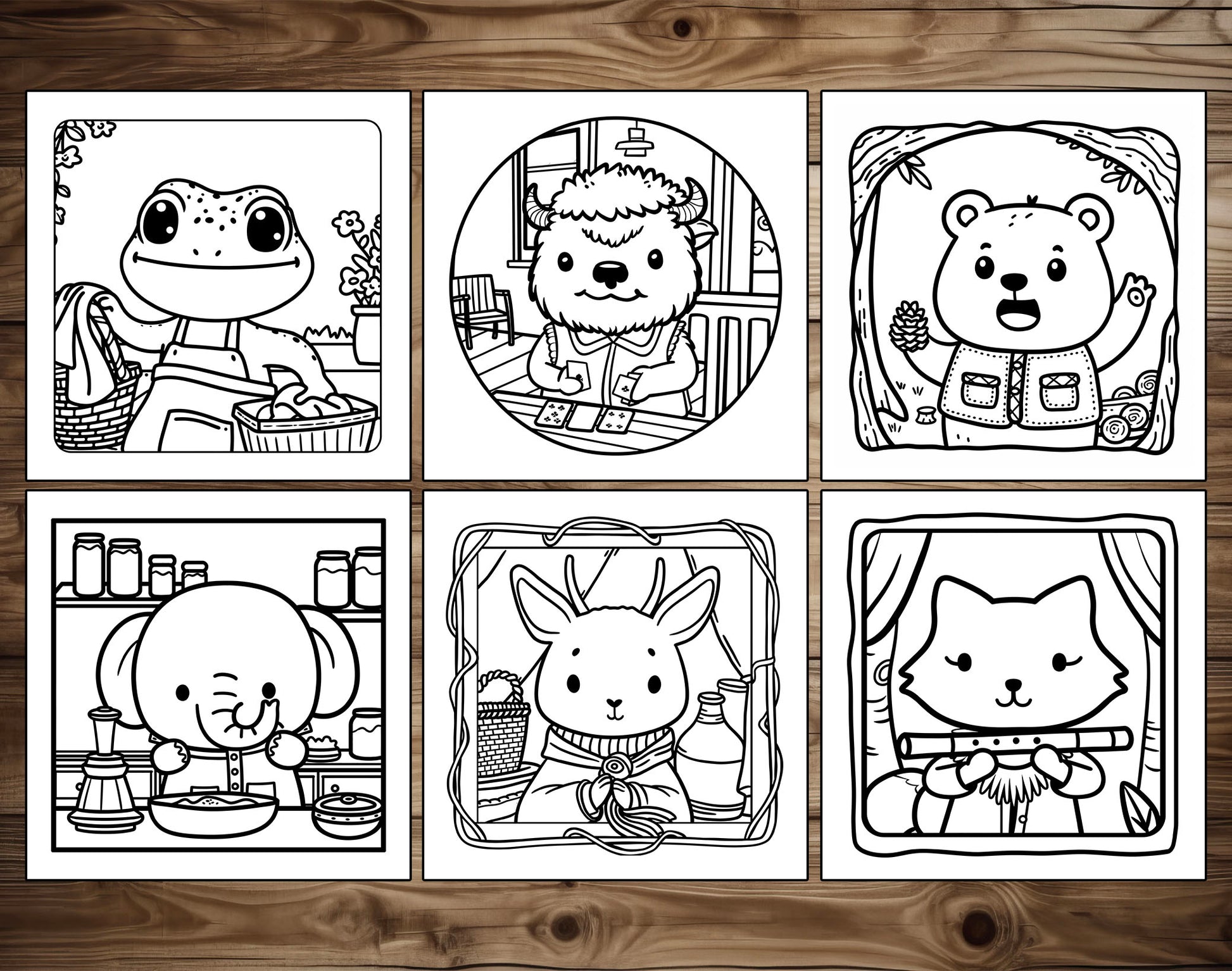 50 Portrait Moments Bold and Easy Coloring Pages - PDF Download – preview 3
