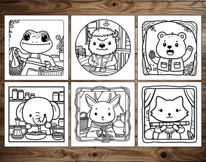 50 Portrait Moments Bold and Easy Coloring Pages - PDF Download – preview 3