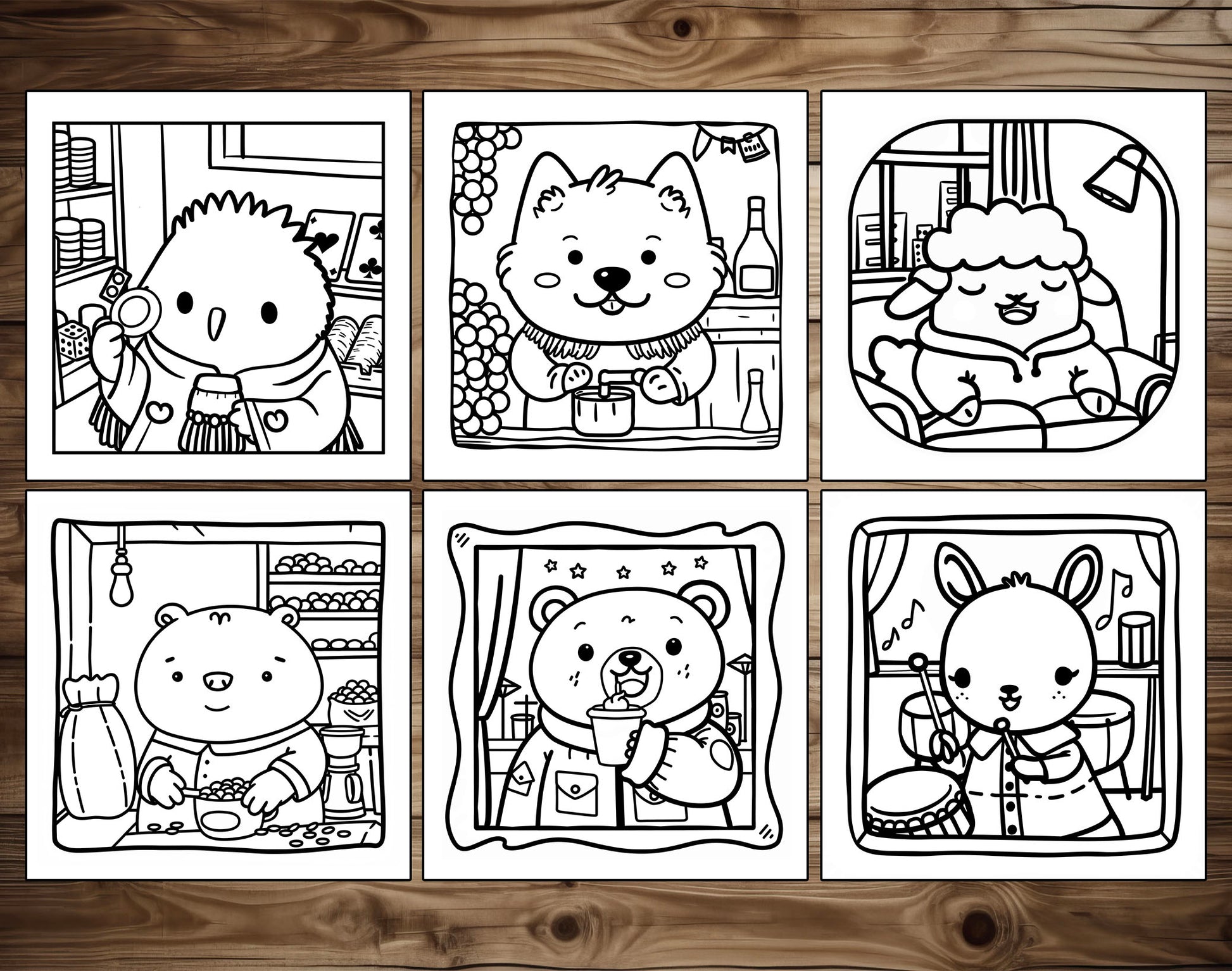 50 Portrait Moments Bold and Easy Coloring Pages - PDF Download – preview 5