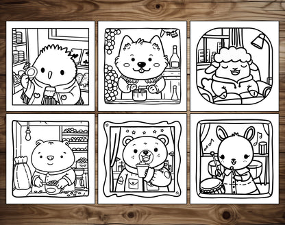 50 Portrait Moments Bold and Easy Coloring Pages - PDF Download – preview 5