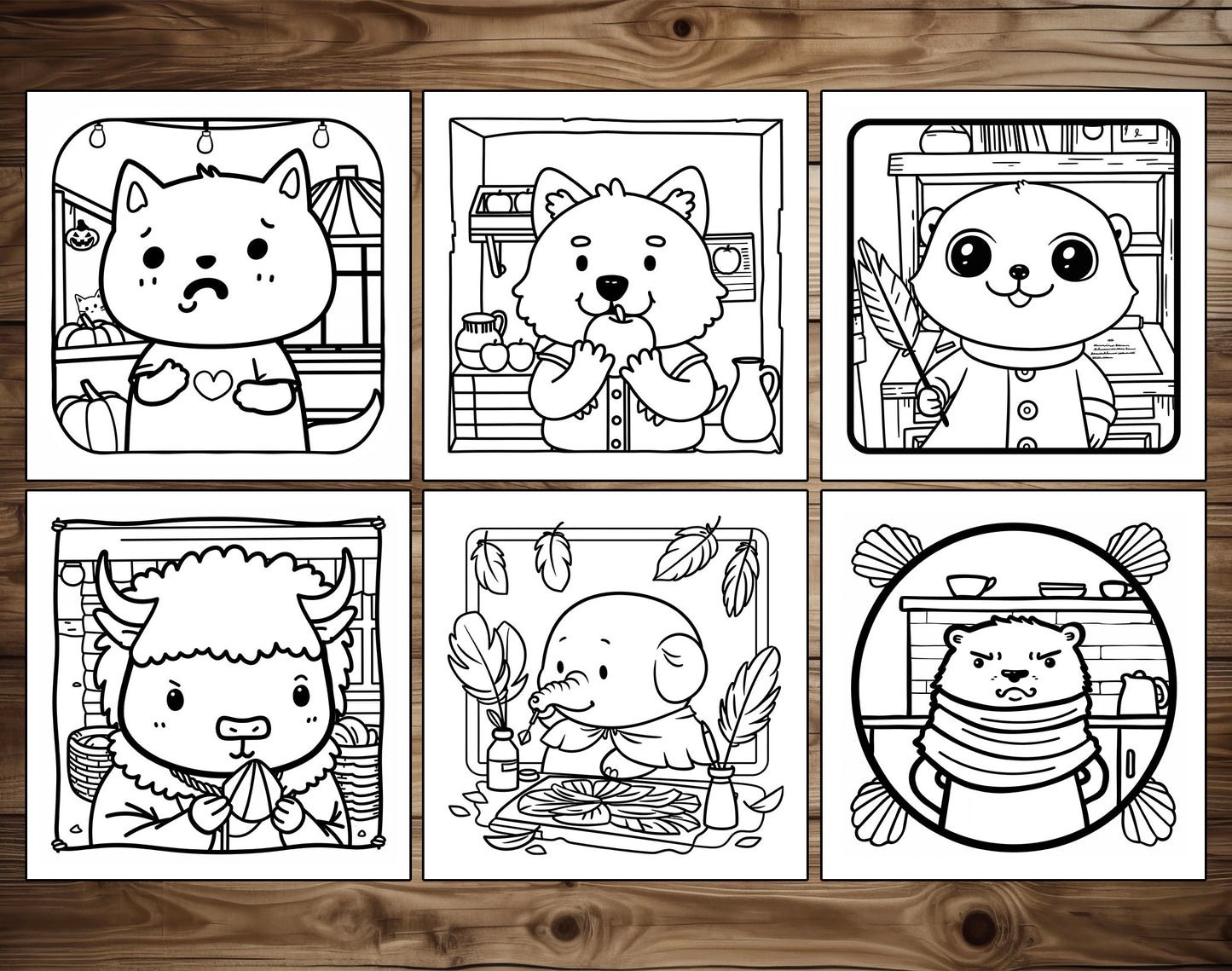 50 Portrait Moments Bold and Easy Coloring Pages - PDF Download – preview 7