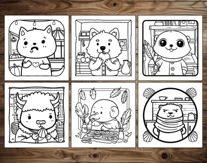 50 Portrait Moments Bold and Easy Coloring Pages - PDF Download – preview 7