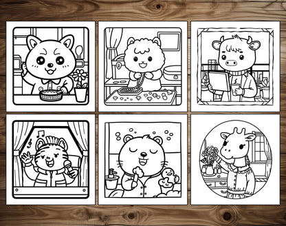 50 Portrait Moments Bold and Easy Coloring Pages - PDF Download – preview 8