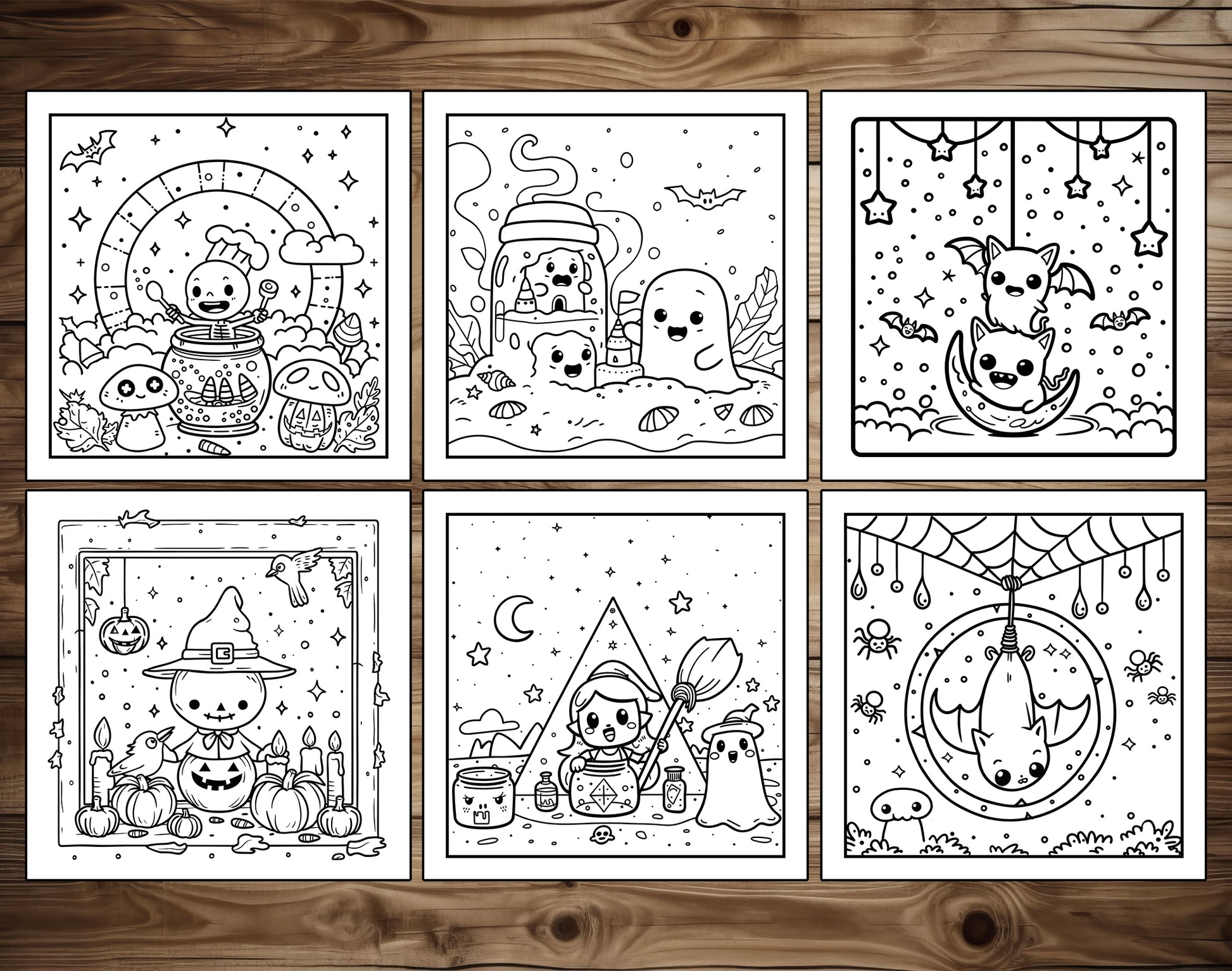 60 Sweet Spooky Halloween Coloring Pages - Instant Download - Printable PDF – preview 5