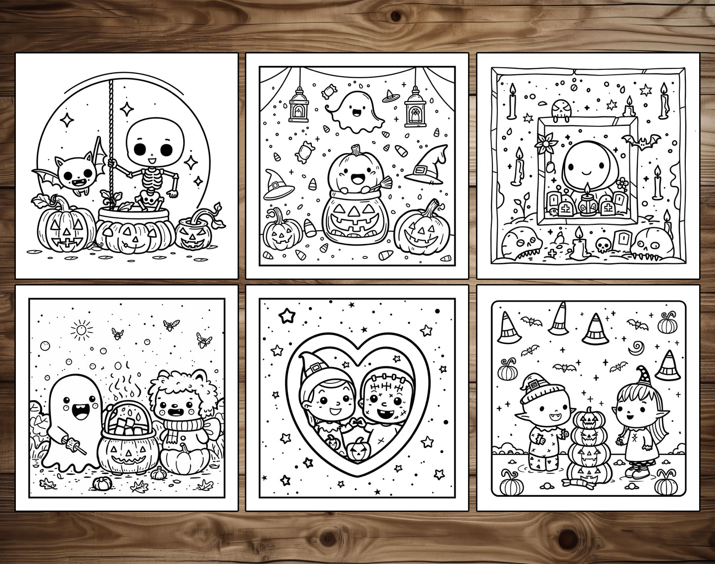 60 Sweet Spooky Halloween Coloring Pages - Instant Download - Printable PDF – preview 7
