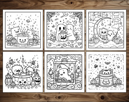 60 Sweet Spooky Halloween Coloring Pages - Instant Download - Printable PDF – preview 8