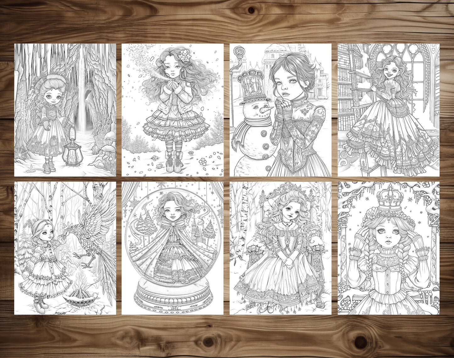 60 Whispers of Winter – Little Gothic Princess Coloring Pages | Printable PDF, Dark Fantasy &amp; Victorian Aesthetic, Instant Download – preview 9