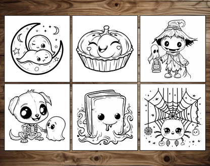 65 Cozy Halloween Simple Coloring Pages - Instant Download - Printable PDF – preview 5