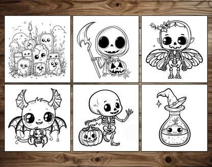 65 Cozy Halloween Simple Coloring Pages - Instant Download - Printable PDF – preview 7