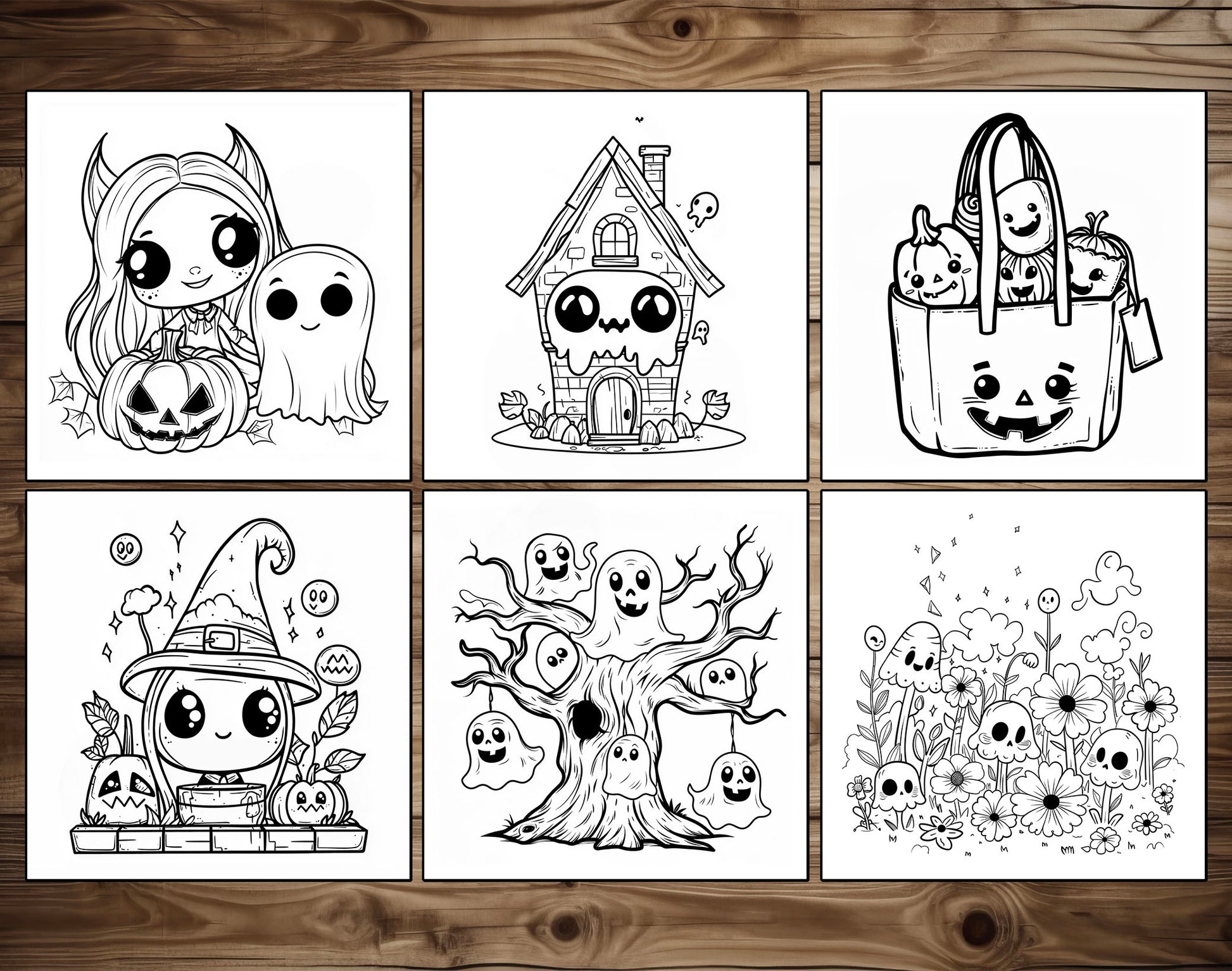 65 Cozy Halloween Simple Coloring Pages - Instant Download - Printable PDF – preview 9