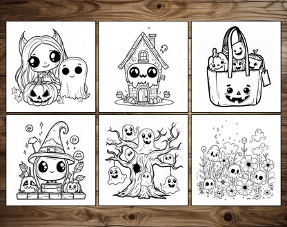 65 Cozy Halloween Simple Coloring Pages - Instant Download - Printable PDF – preview 9