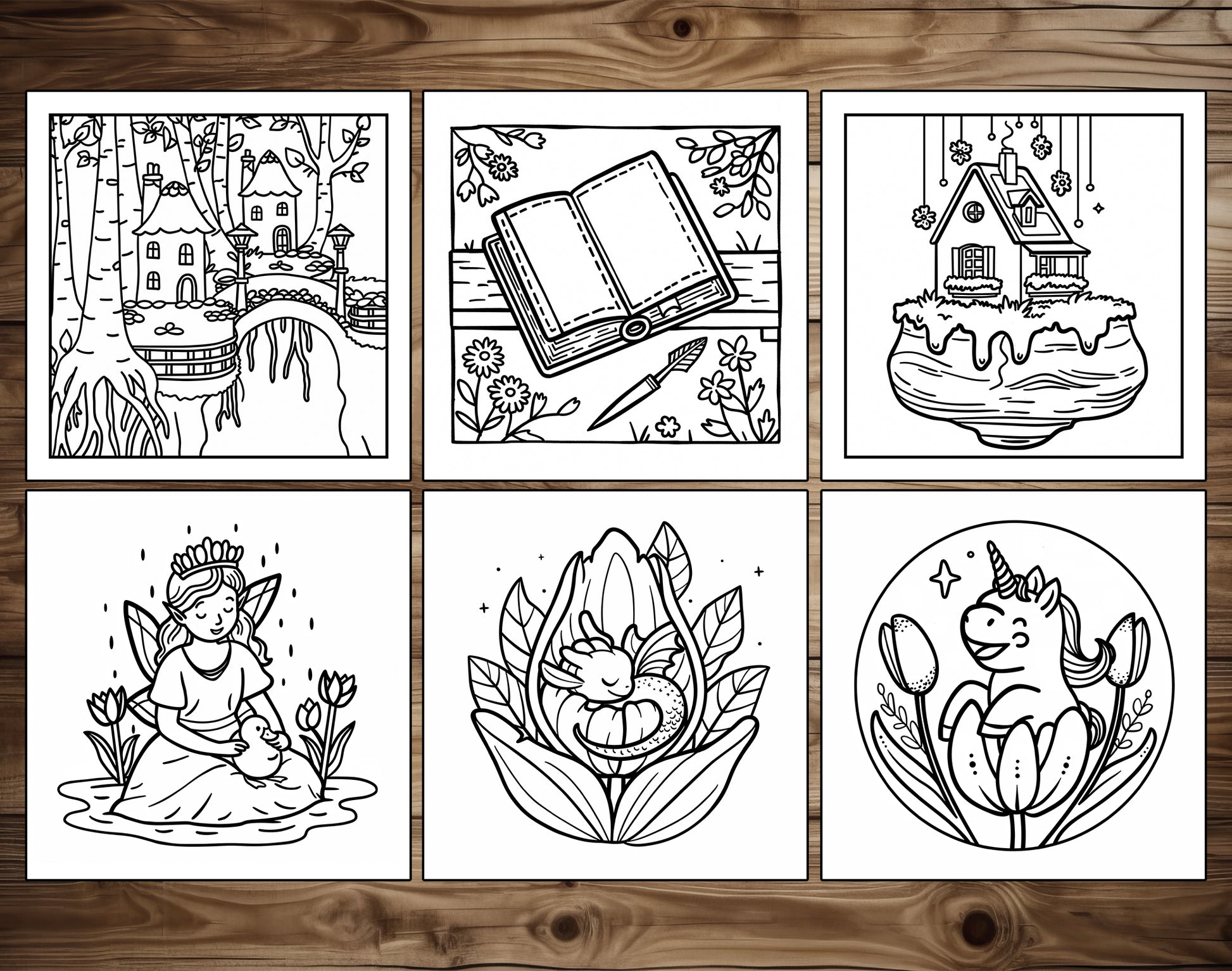 65 Fantasy Spring Bold & Easy Coloring Pages - PDF Download – preview 10