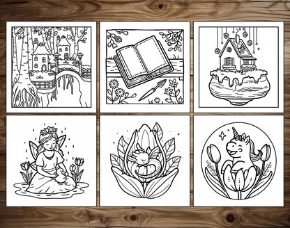 65 Fantasy Spring Bold & Easy Coloring Pages - PDF Download – preview 10