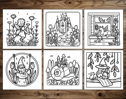 65 Fantasy Spring Bold & Easy Coloring Pages - PDF Download – preview 2