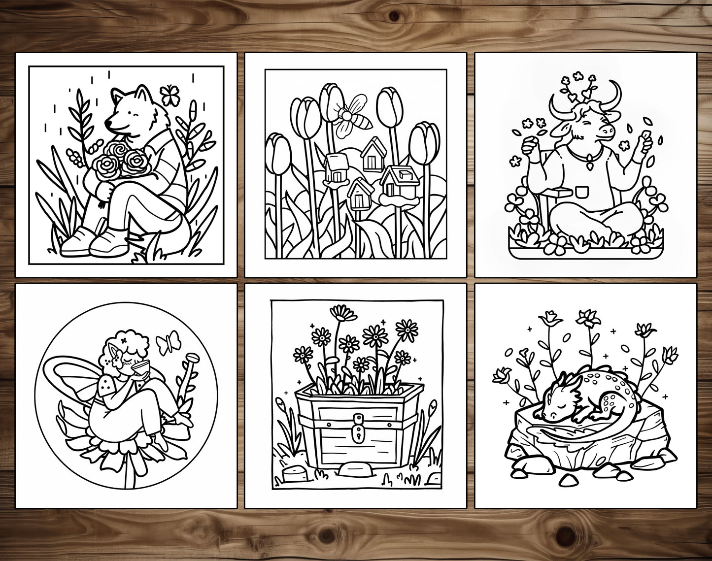 65 Fantasy Spring Bold & Easy Coloring Pages - PDF Download – preview 3