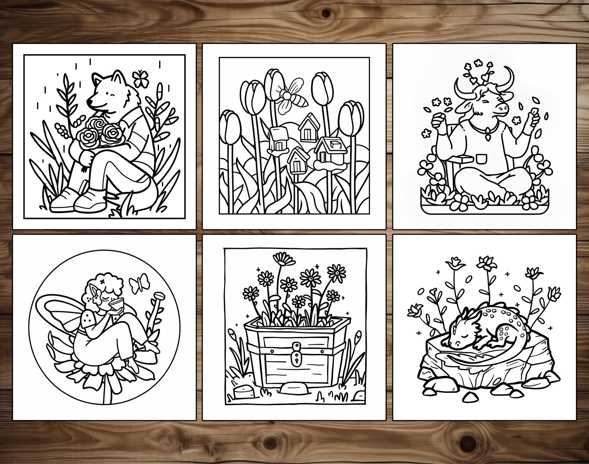 65 Fantasy Spring Bold & Easy Coloring Pages - PDF Download – preview 3
