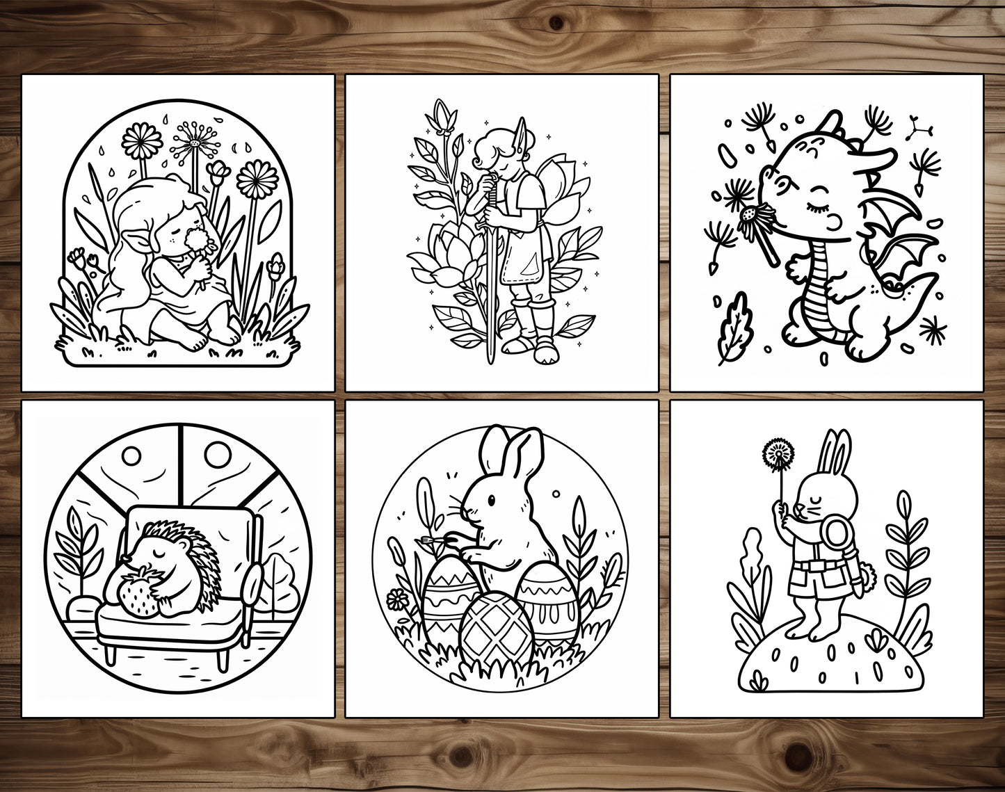 65 Fantasy Spring Bold & Easy Coloring Pages - PDF Download – preview 4