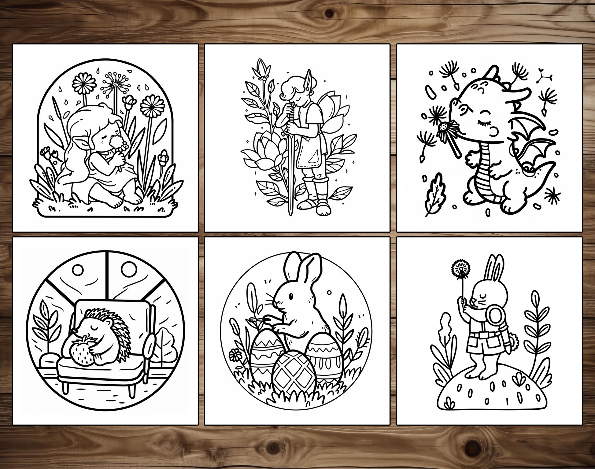 65 Fantasy Spring Bold & Easy Coloring Pages - PDF Download – preview 4