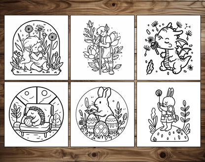 65 Fantasy Spring Bold & Easy Coloring Pages - PDF Download – preview 4
